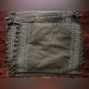 No Brand Dark Green White Placemats Set of 6